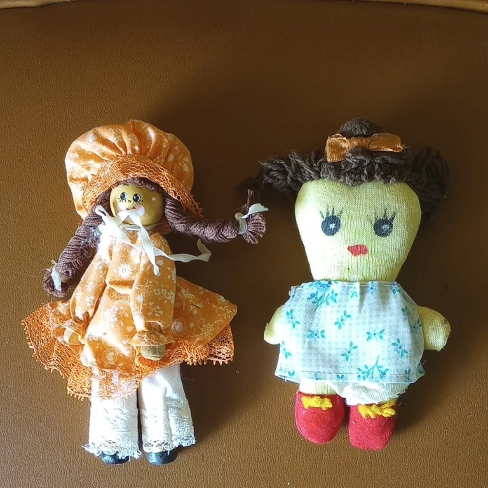 Vintage Dolls. 1 Wood. 1 Stuffed Ragdoll - Picture 1 of 5